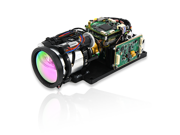 Cooled thermal module/core with lens