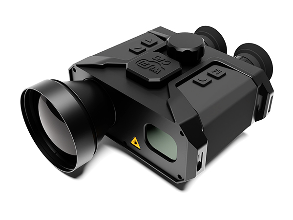 Binocular infrared night vision device with laser rangefinder