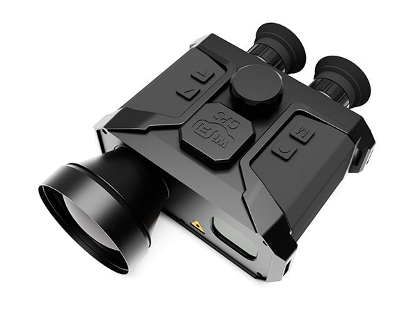 Binocular infrared night vision device with laser rangefinder