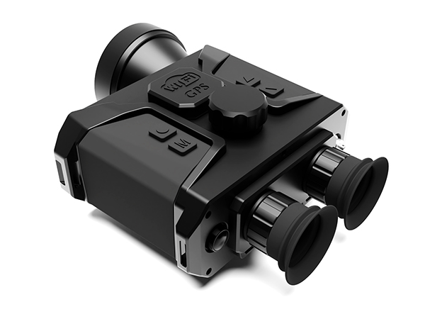 Binocular infrared night vision device with laser rangefinder